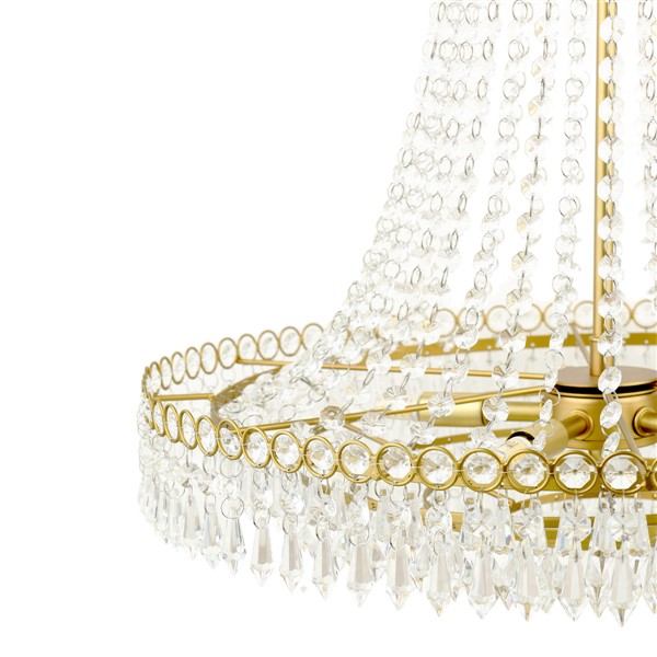 (image for) Laura Ashley Enid 5 Light Grande Chandelier Glass and Matt Antique Brass